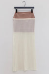 SWAYING/KNIT silk contrast fake two-piece long skirt SW24SS3B16 white PS80